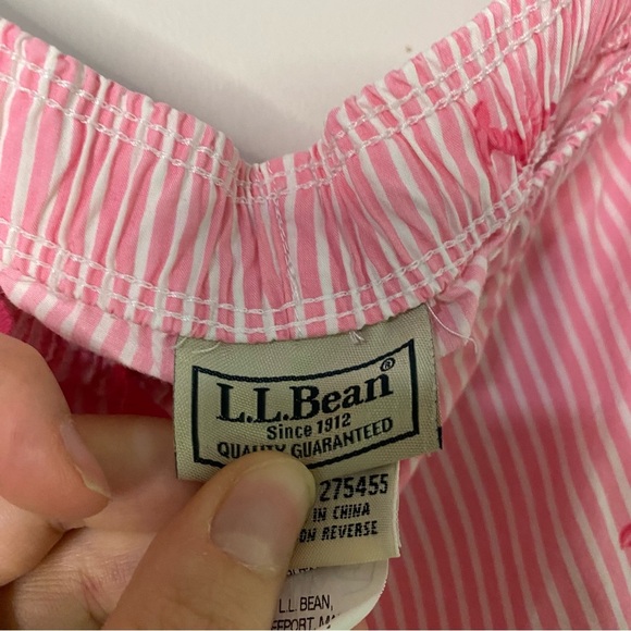 [L.L. Bean] Women's Pink & White Lobster Print Striped Women's Shorts - Picture 3 of 6